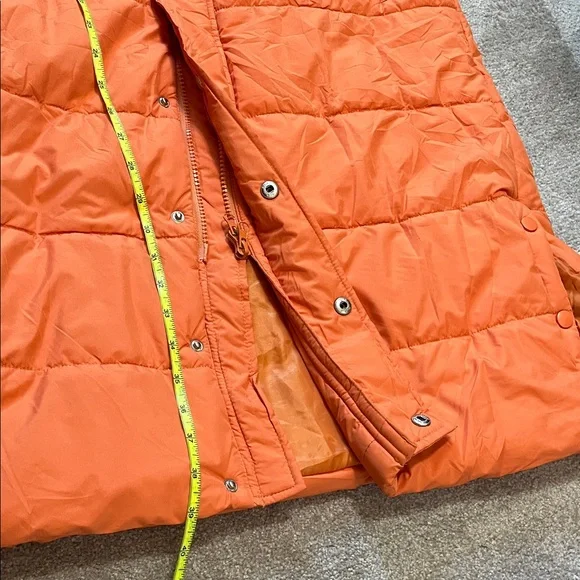 Women's Orange Hooded Puffer Vest Super Warm Cozy and Trendy Sz Small - Picture 10 of 10
